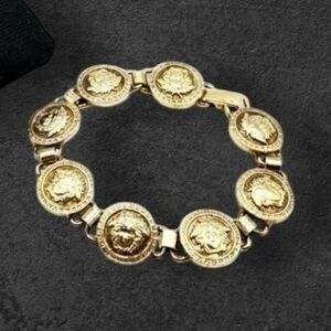 Gianni Versace Vintage Gold Plated Medusa Bracelet